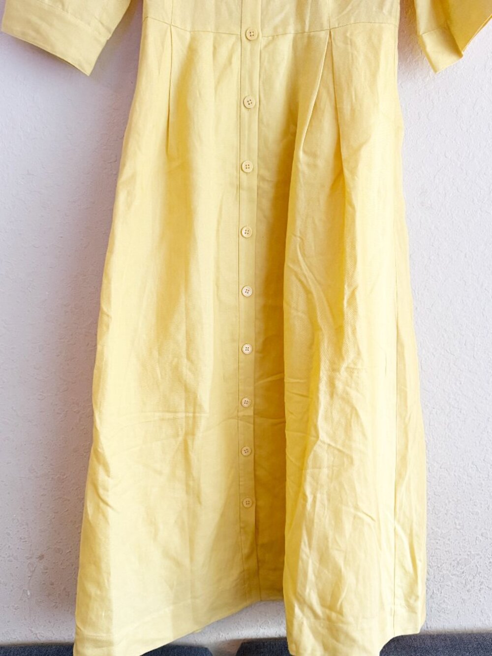 Favorite Daughter The Becky Dress Golden Yellow Linen Blend Midi Dress Size M - Picture 3 of 8